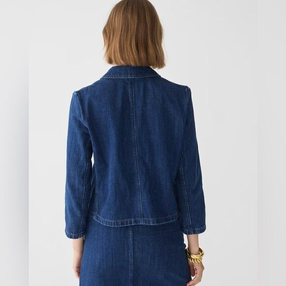 J Crew Denim Blazer Jacket in Resin Wash NWT - Picture 5 of 12